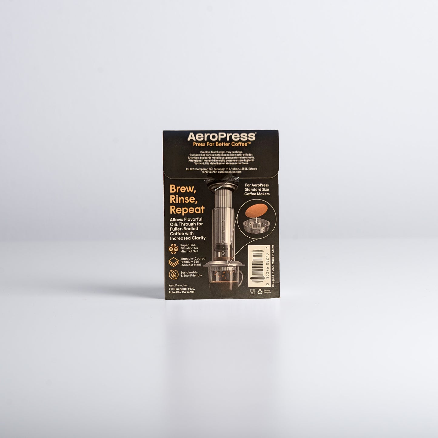 Aeropress gold tone metal filter