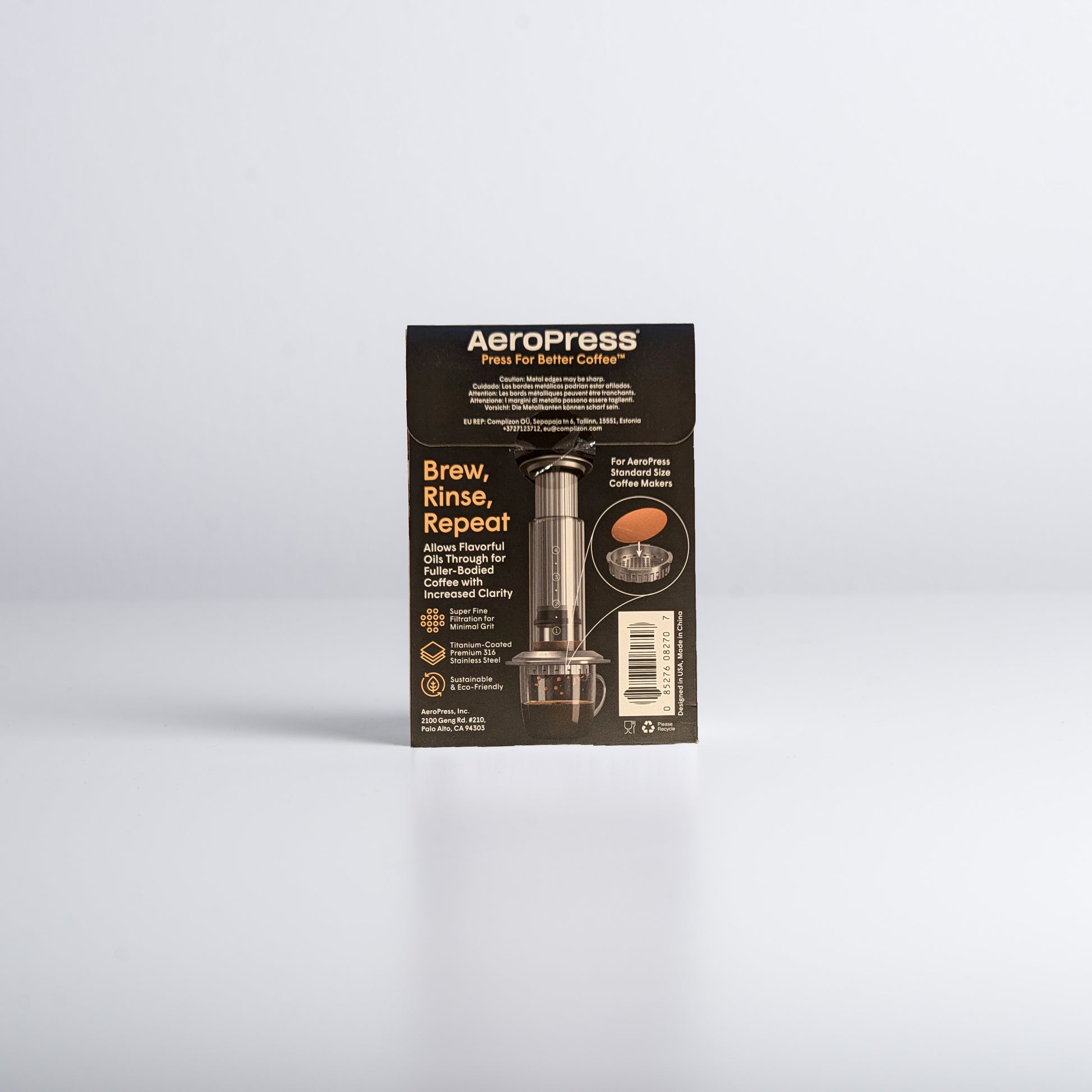 Aeropress gold tone metal filter