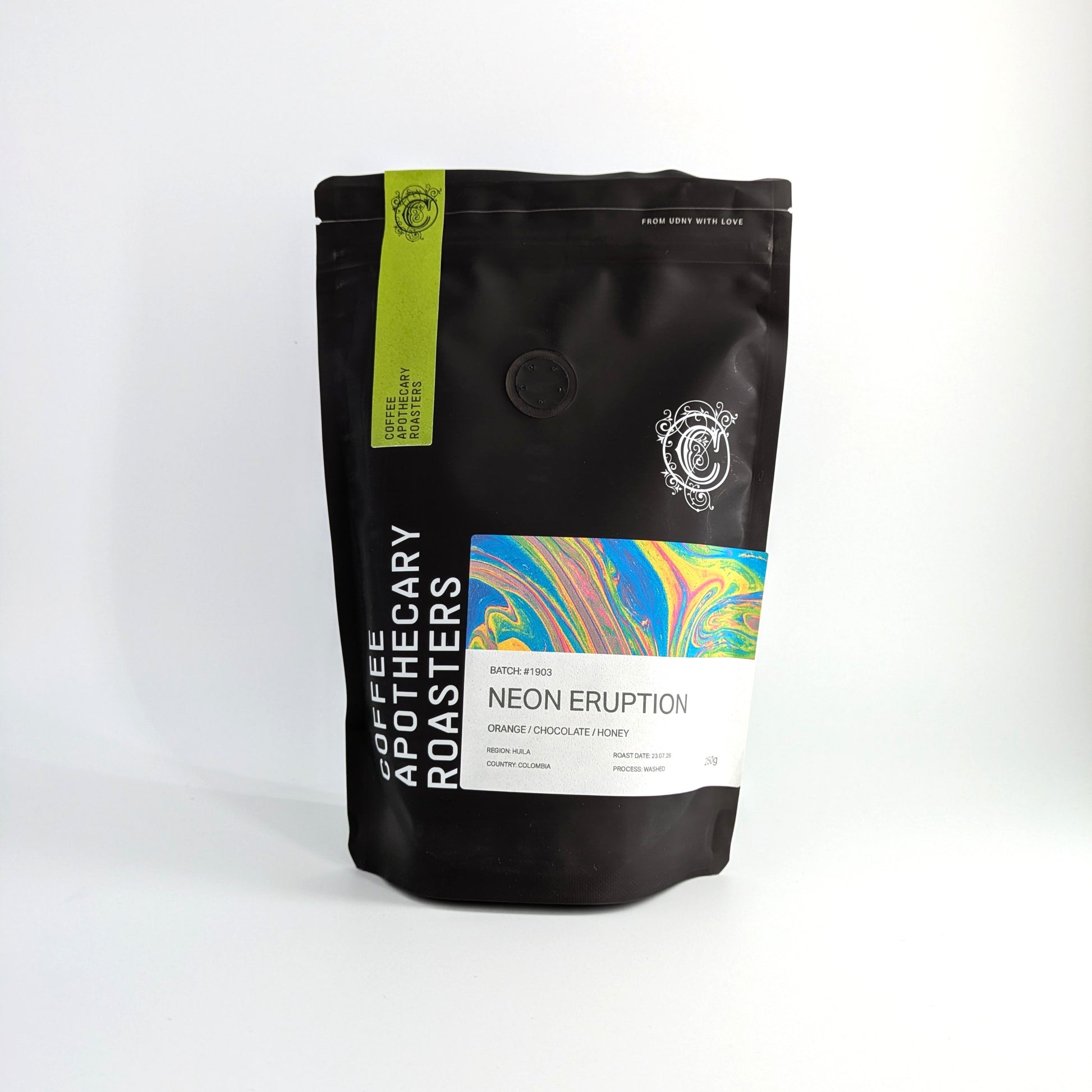 Neon Eruption coffee bag