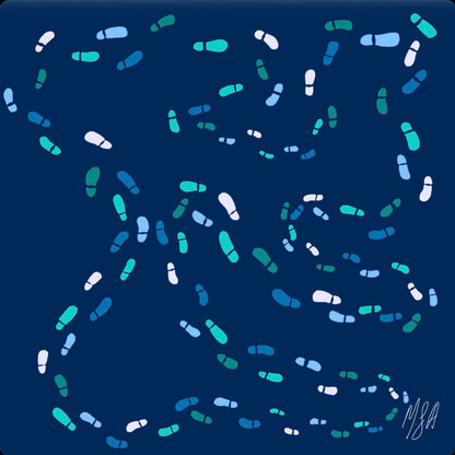 Colorful abstract pattern on a blue background
